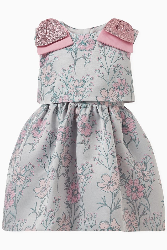 

Floral-motif Tiered Dress in Polyester, Multicolour