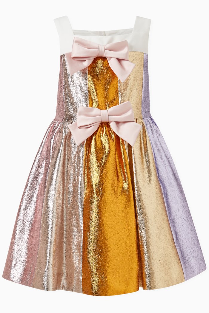 

Rainbow Strappy Dress in Acetate-blend, Multicolour