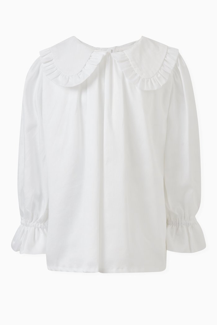Ruffle Collar Blouse, Neutral