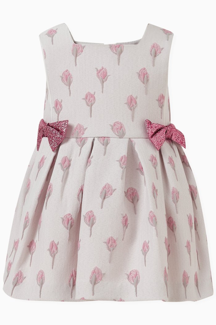 

Pinafore Floral Dress in Polyester, Pink