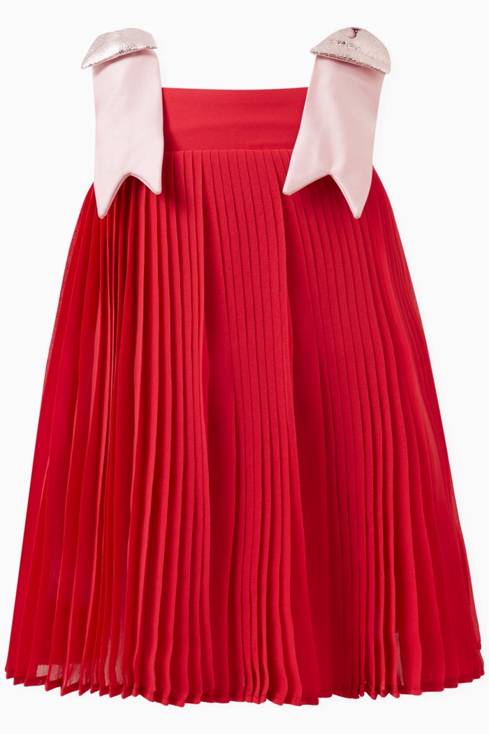 

Pleated Trapeze Dress & Bloomers, Red