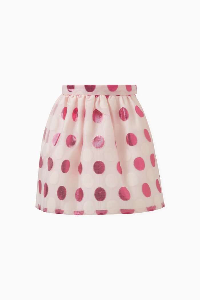 

Polka Dot Skirt in Polyester, Pink