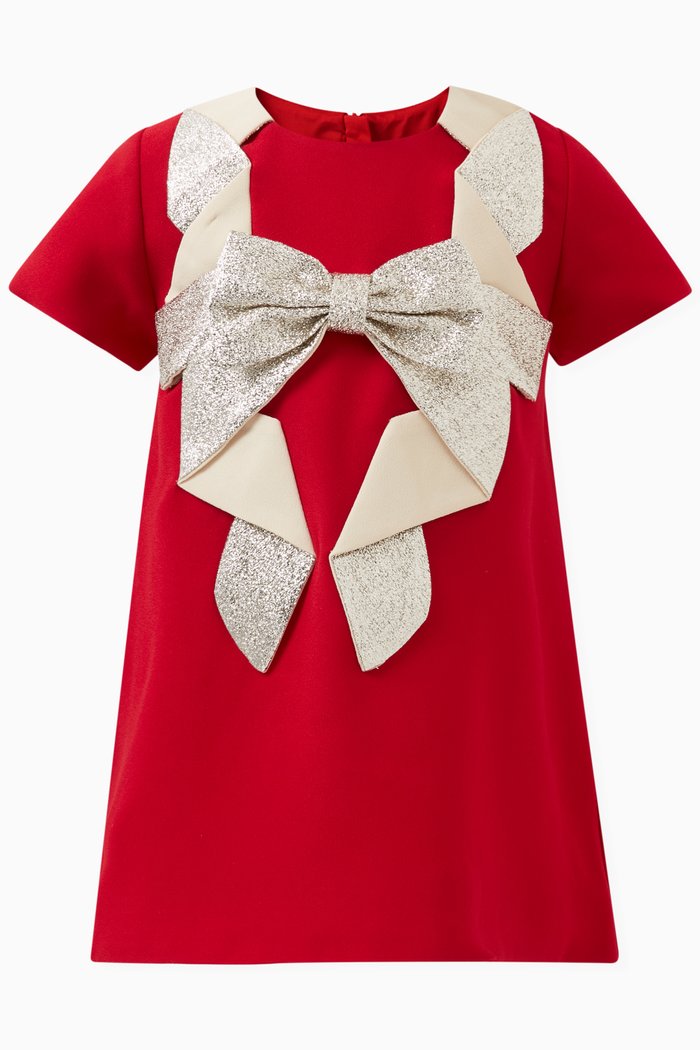 

Origami Bow Shift Dress & Bloomers, Red