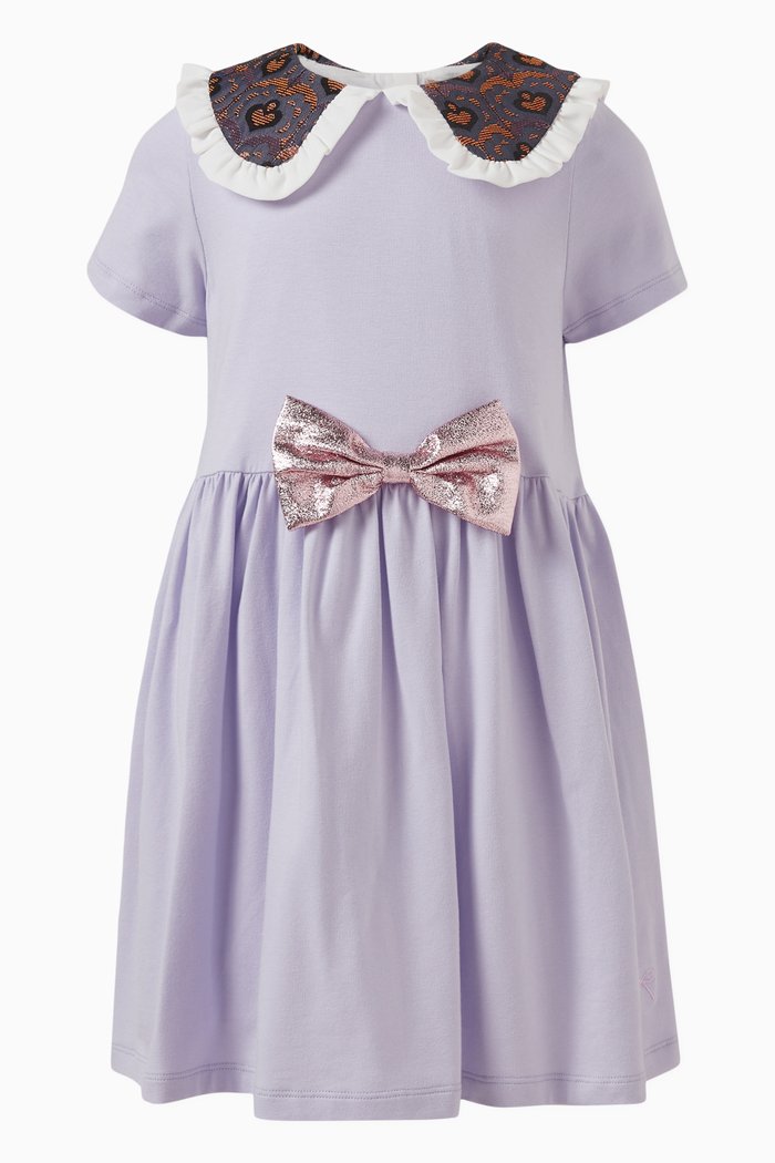 

Bow-applique Dress in Cotton-blend, Multicolour