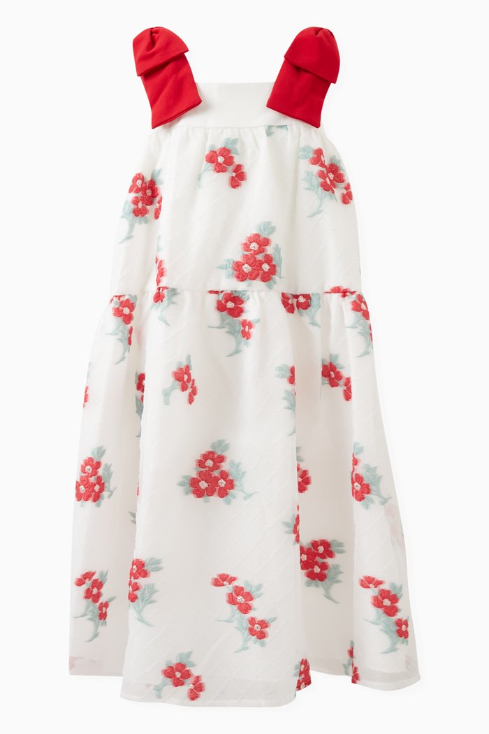 

Floral Tiered Sundress, Red
