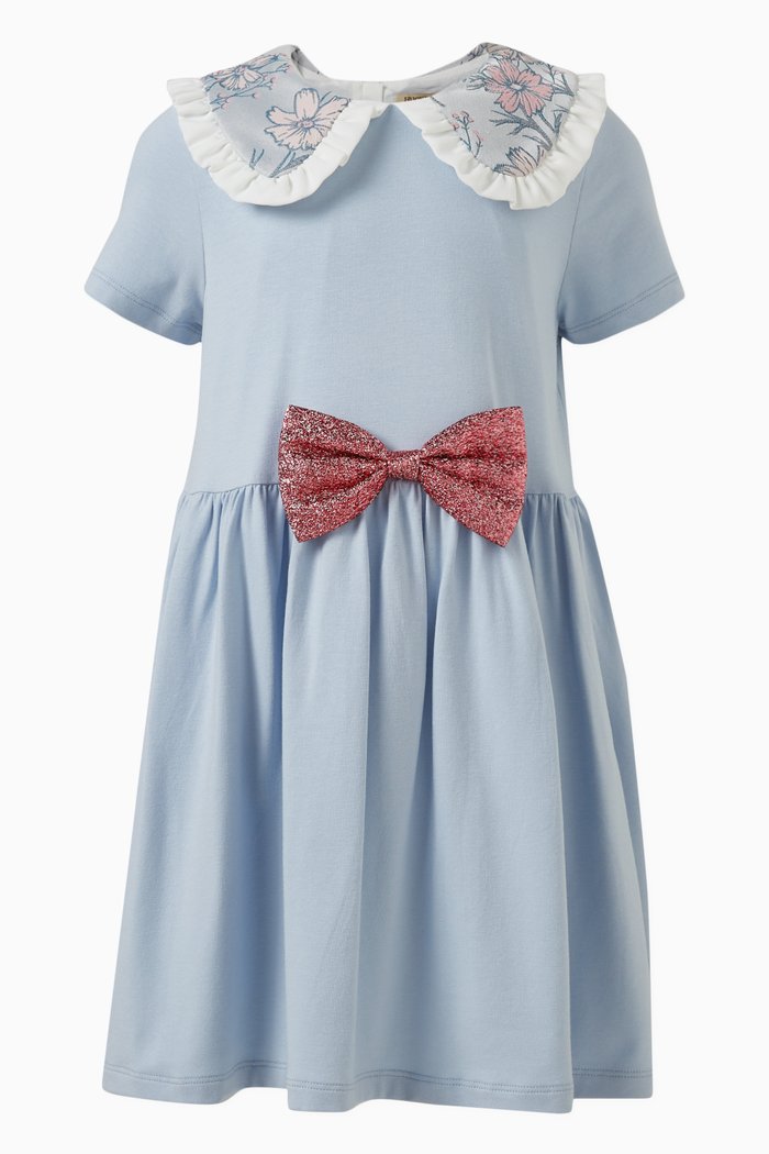 

Bow-applique Dress in Cotton-blend, Multicolour