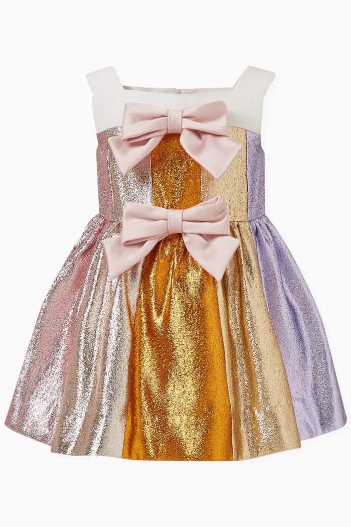 

Rainbow Strappy Dress in Acetate-blend, Multicolour