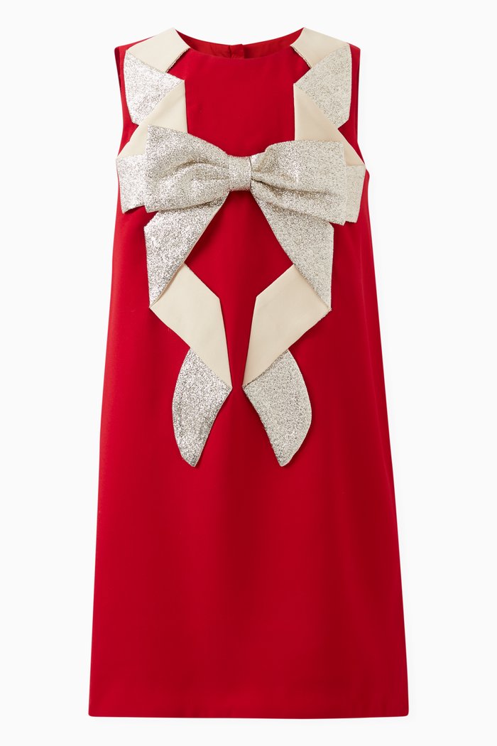 

Origami Bow Shift Dress & Bloomers, Red