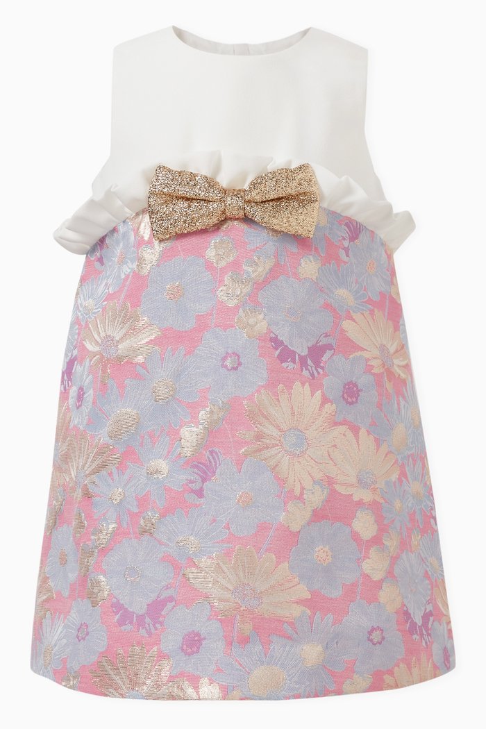 

Floral-motif Split Dress in Polyester, Multicolour