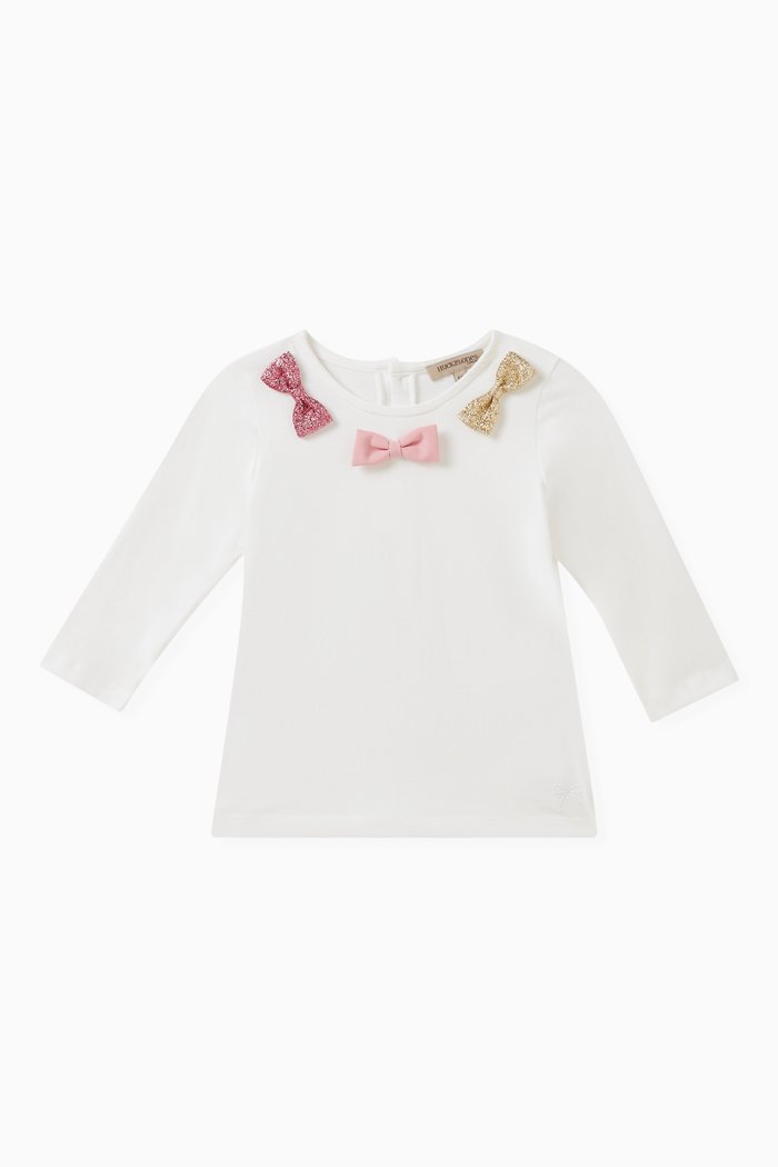 

Bow-applique T-shirt in Cotton-blend, Multicolour