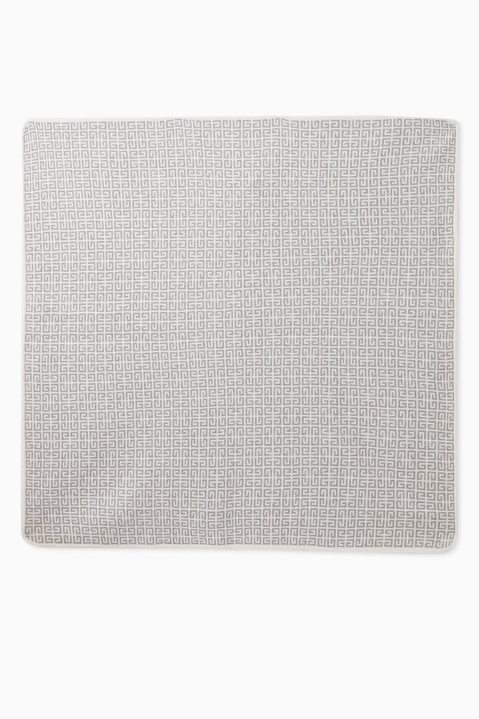 

Allover Logo Print Blanket in Cotton-blend, Grey