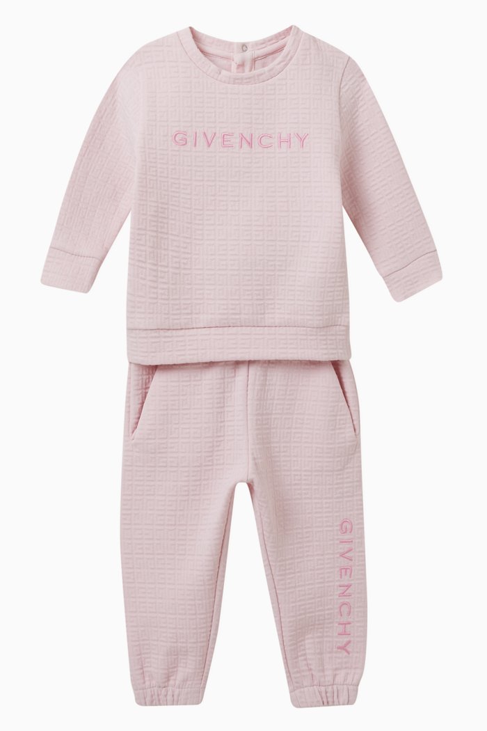 

Logo-motif Sweatshirt Set in Cotton, Pink