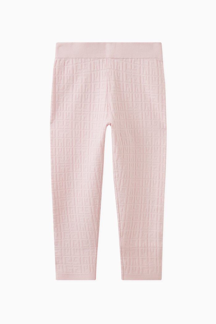 

Logo Jacquard Leggings in Cotton, Pink
