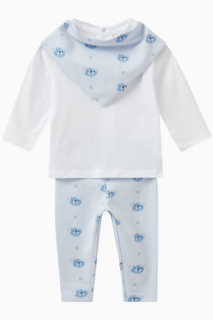 

T-shirt, Leggings and Bandana Set in Cotton, Blue