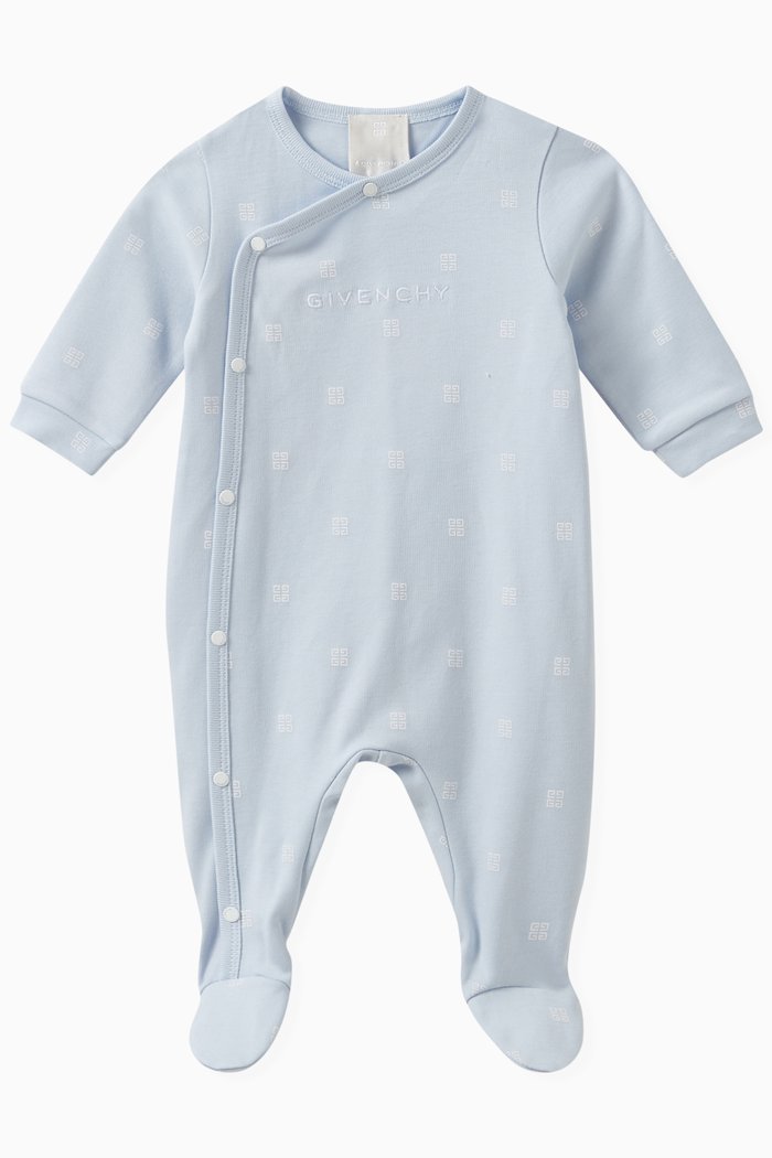 

Logo-print Sleepsuit in Cotton, Blue