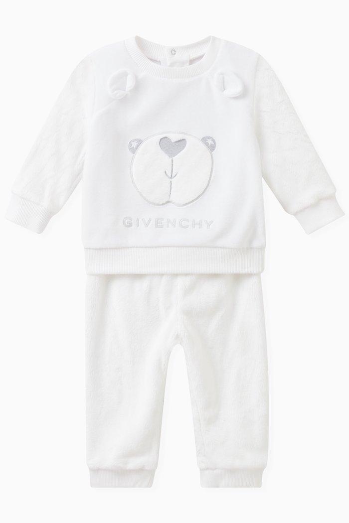 Bear Tracksuit in Cotton-blend, White