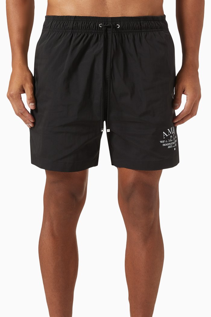 

Logo Print Swim Shorts in Nylon, Black