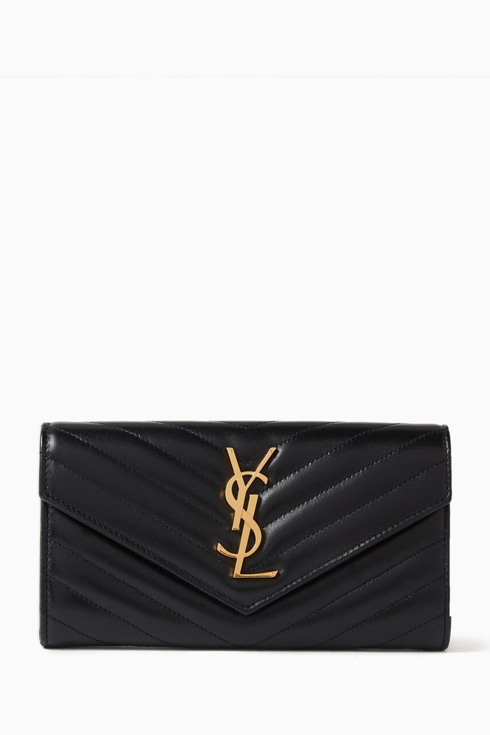 

Cassandre Wallet in Matelassé Leather, Black