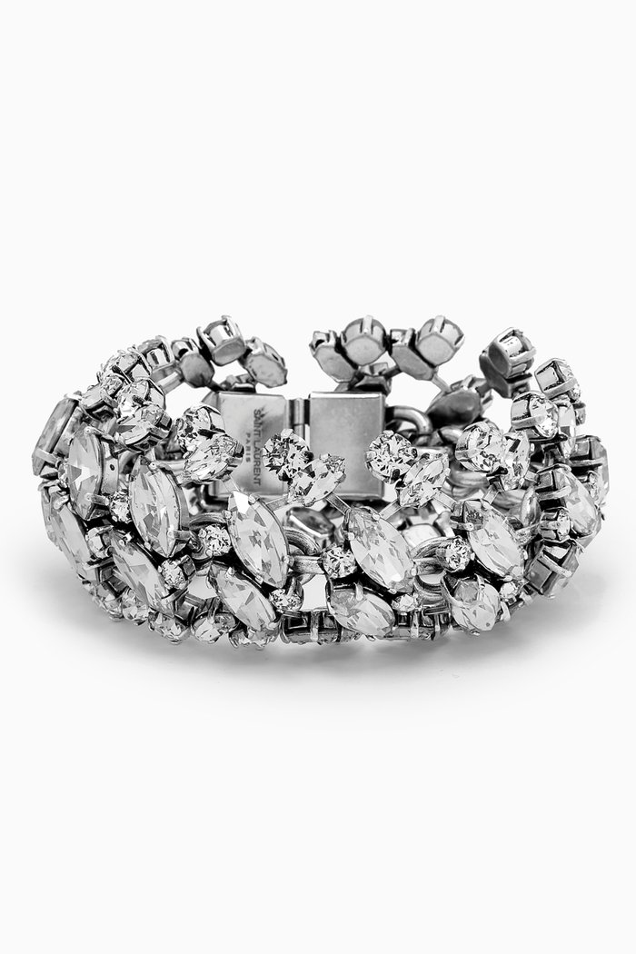 Crystal Bouquet Bracelet, Silver
