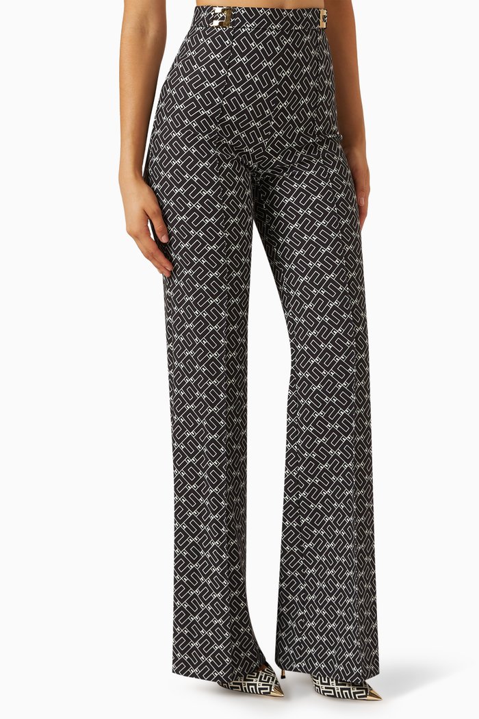 

Logo Print Pants in Crepe, Black