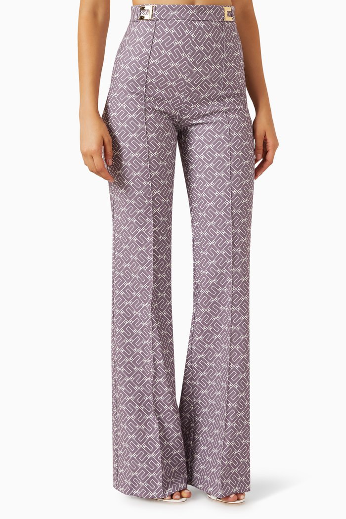 

Logo Print Pants in Crepe, Purple