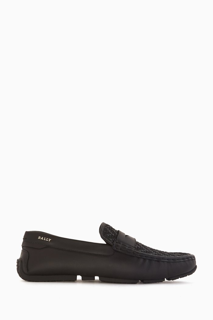 

Pilos Driver Loafers in Leather, Black