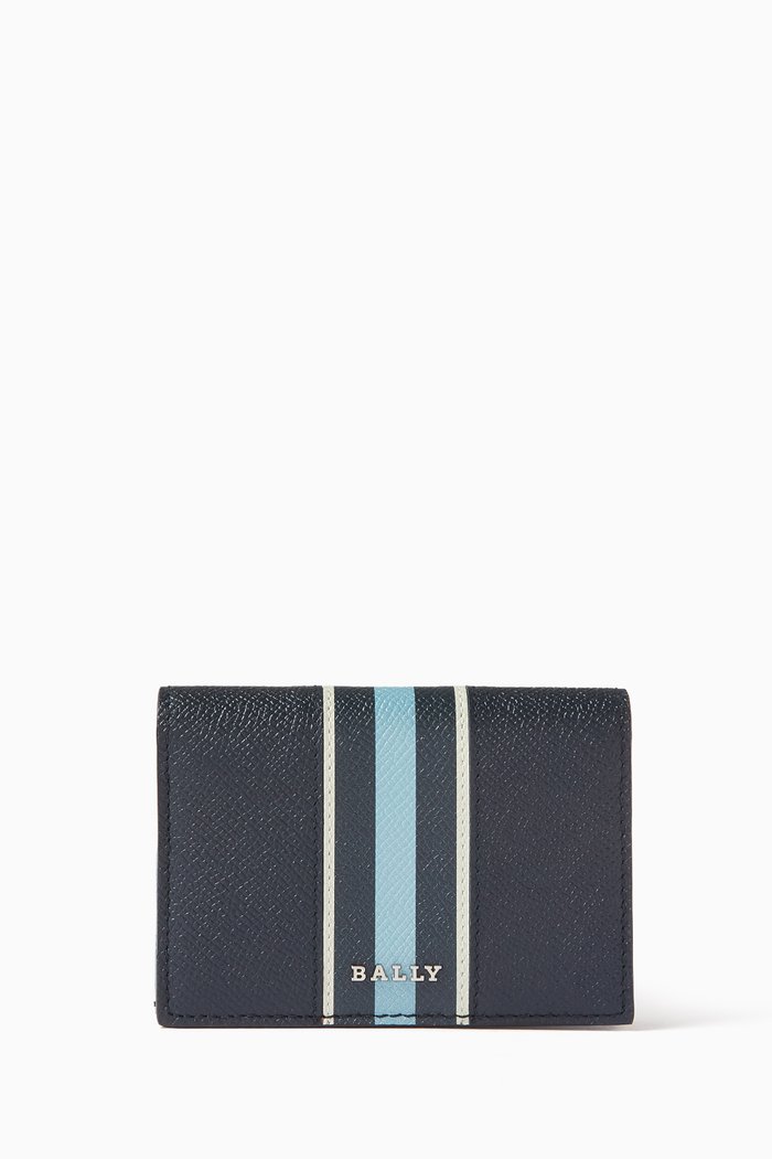 

Byrek Card Holder in Leather, Blue