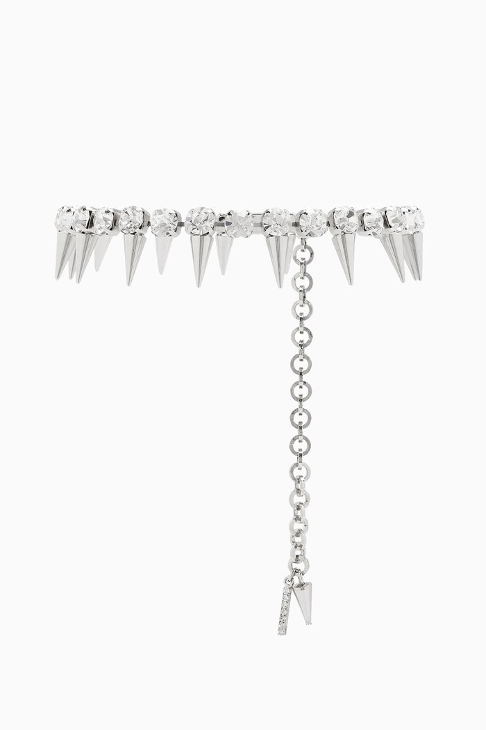 

Crystal Choker with Spikes in Brass, Silver