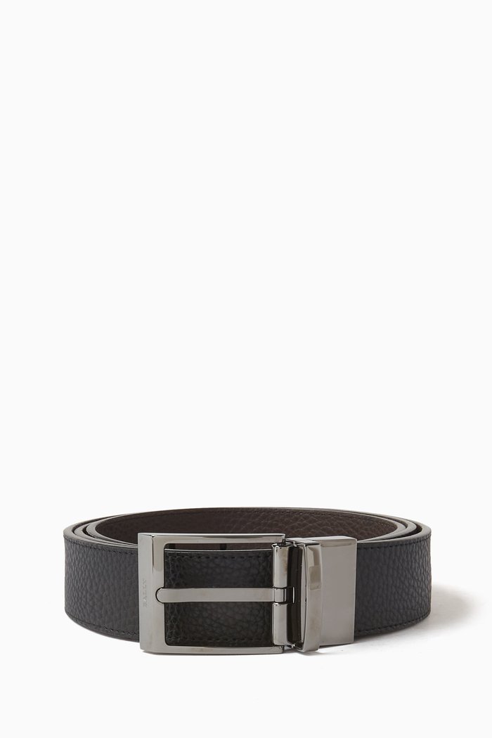 

Shiff Reversible Belt in Grained Leather, Black
