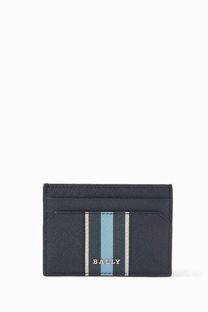Bhar Cardholder in Calf Leather, Blue