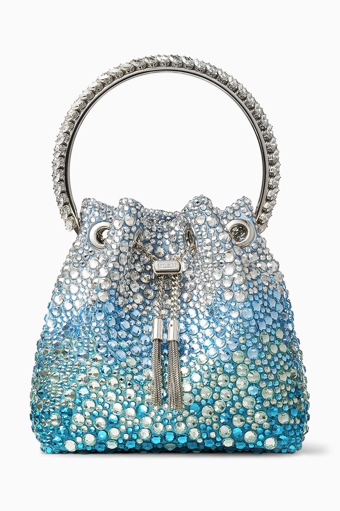 

Bon Bon Crystal-embellished Bucket Bag in Satin, Green