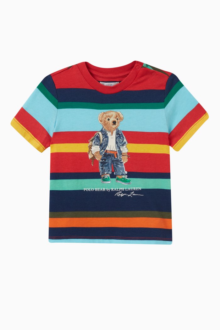 

Logo & Bear Print T-shirt in Cotton, Multicolour