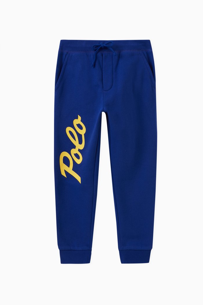 

Logo Print Sweatpants in Cotton Blend, Blue