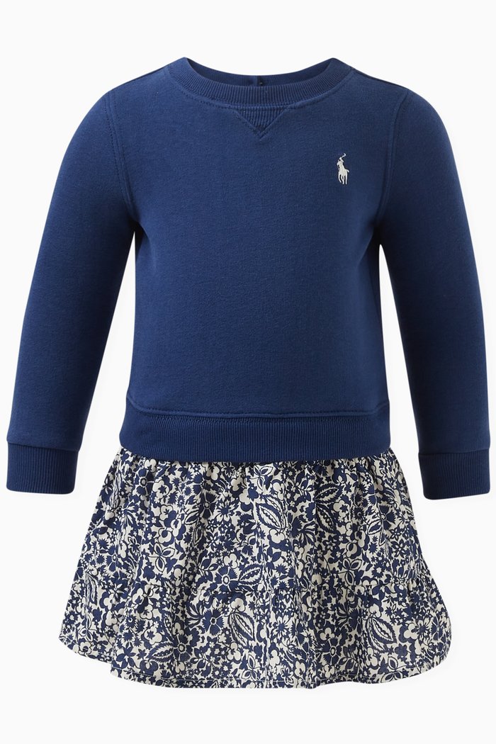 

Logo-embroidered Dress & Bloomers in Cotton, Blue