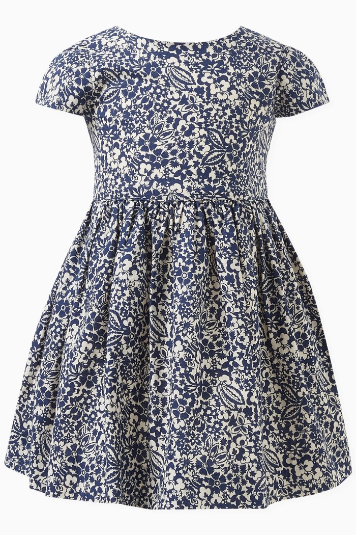

Calissa Floral-print Dress in Cotton, Blue