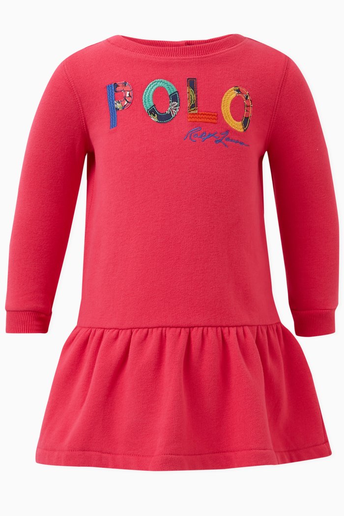 

Logo Dress in Cotton-blend Fleece, Pink