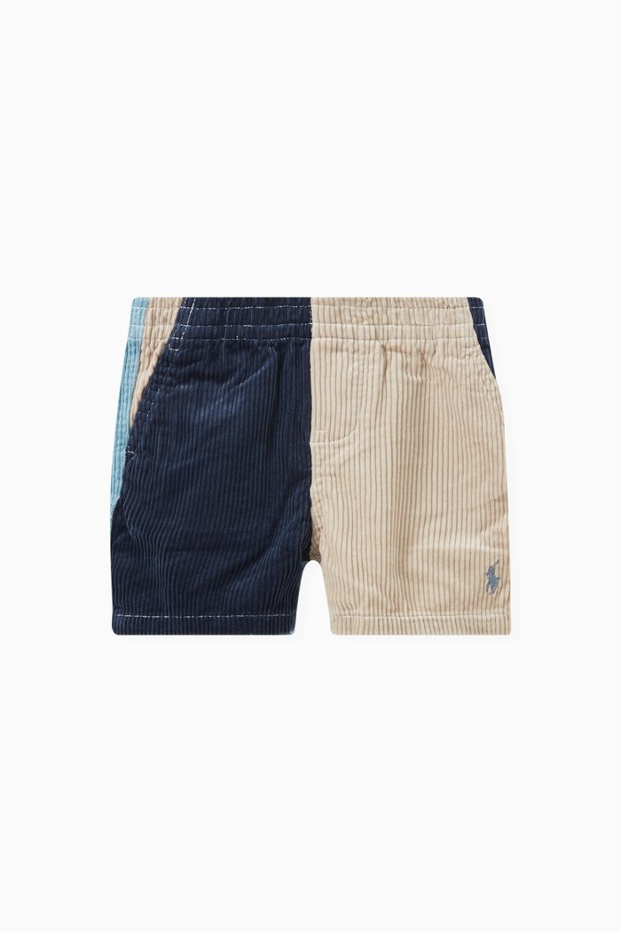 

Colourblock Corduroy Shorts in Cotton, Multicolour