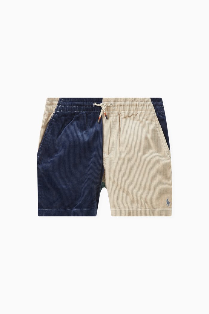 

Colour-block Corduroy Shorts in Cotton, Multicolour
