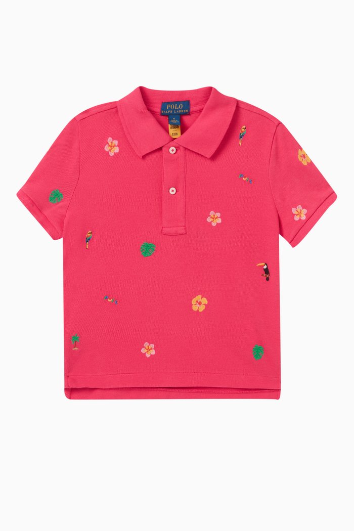 

Logo Polo Shirt in Piqué, Pink