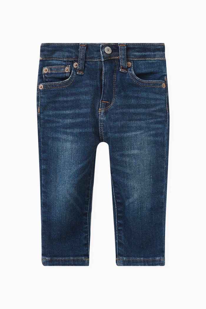 Slim-cut Jeans in Cotton, Blue
