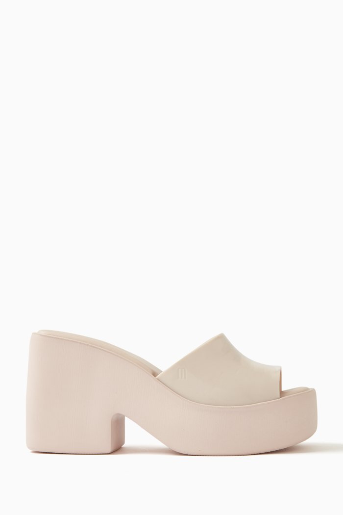 

Chunky Heel Mules in Melflex, Neutral