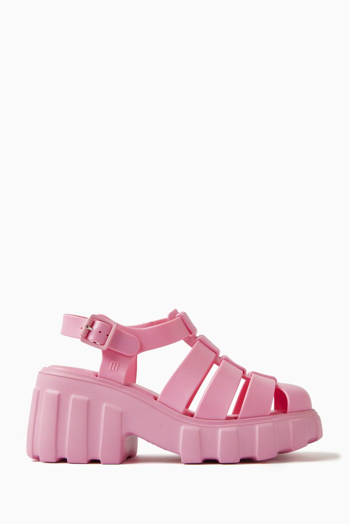

Megan Caged Sandals in Melflex, Pink