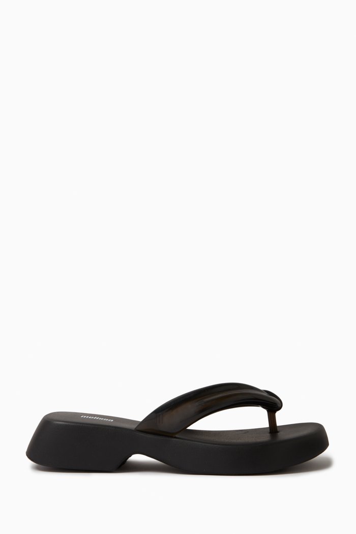 

Air Bubble Double Flip Flops in Melflex™, Black