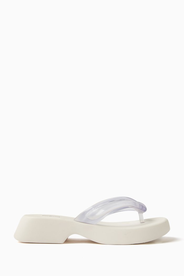 

Air Bubble Double Flip Flops in Melflex™, White