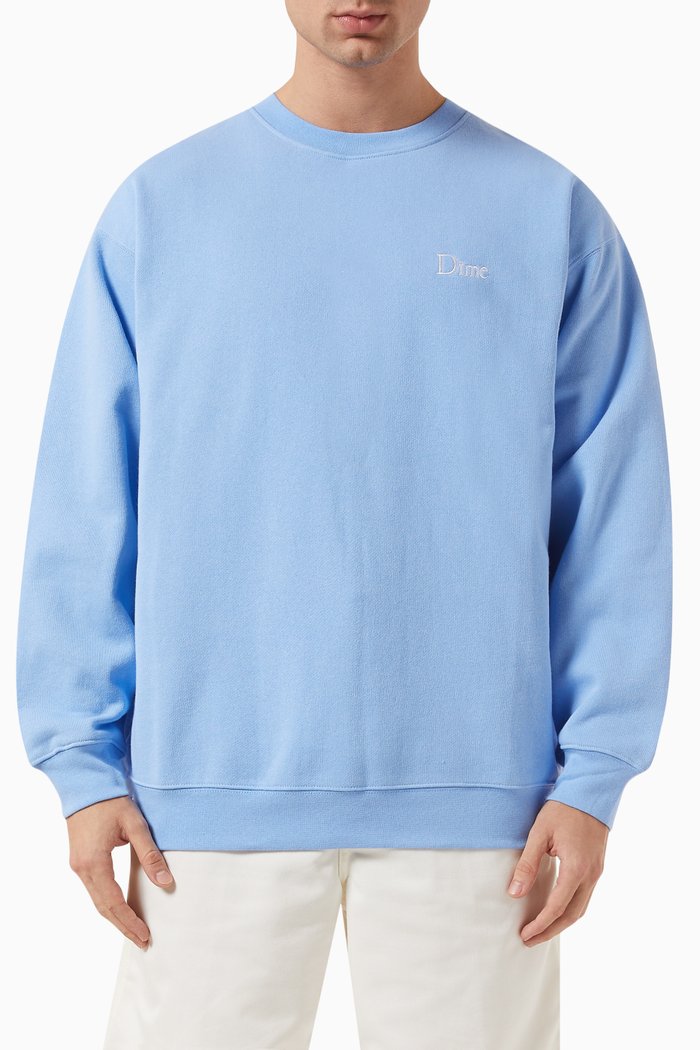 

Classic Small Logo Crewneck Sweatshirt in Cotton, Blue