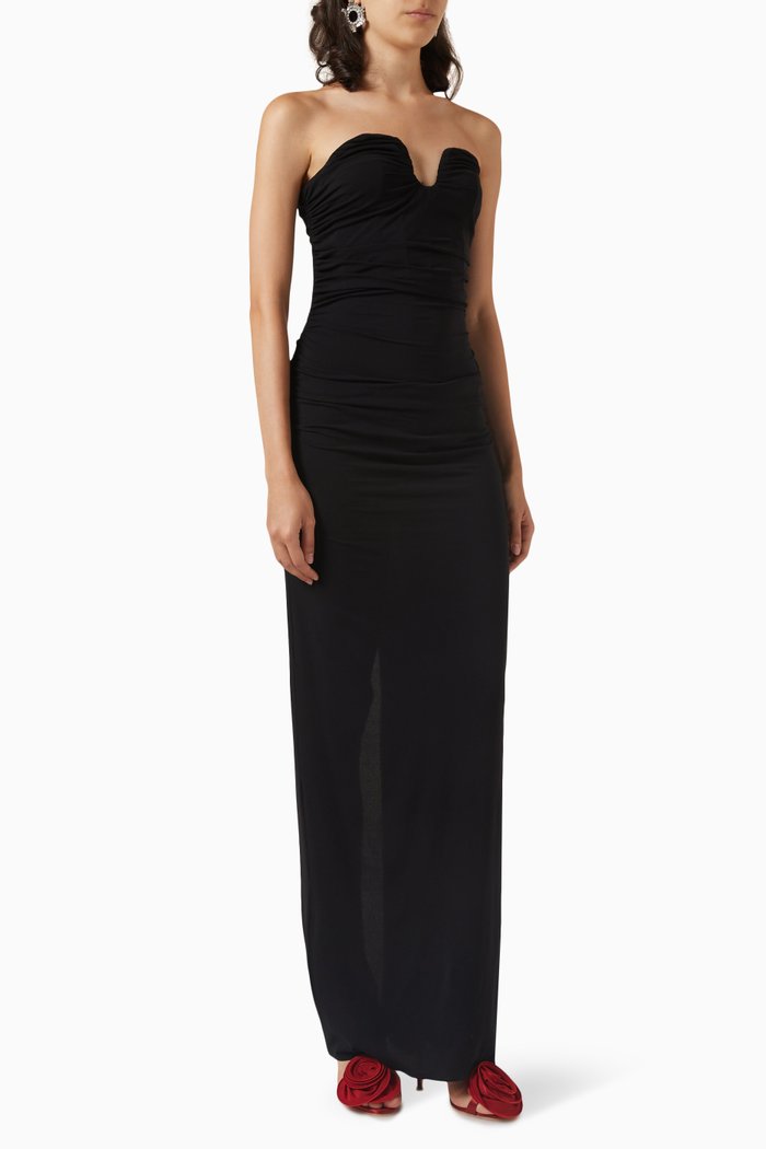 

Bustier Maxi Dress, Black