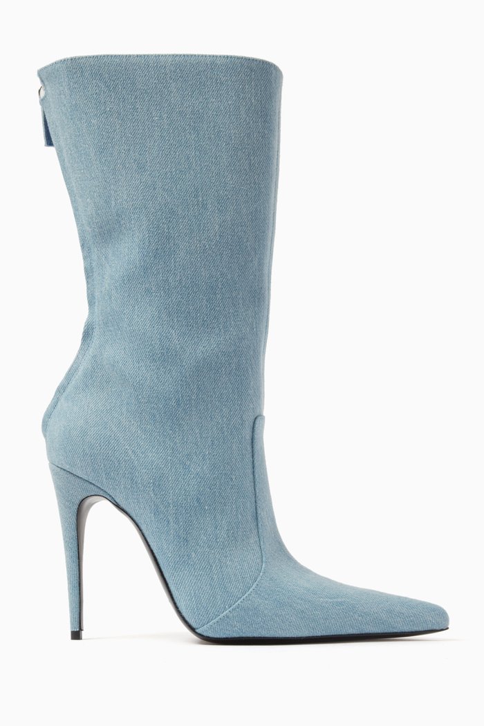 

Sharp Pointed 110 Ankle Boots in Denim, Blue