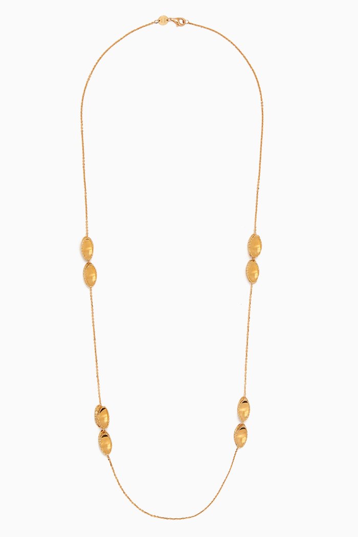 

Moda Mirror Long Necklace in 18kt Gold, Yellow