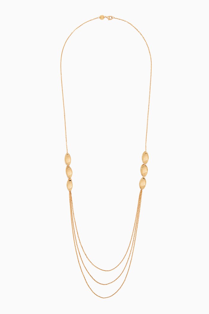 

Moda Mirror Triple-layer Long Necklace in 18kt Gold, Yellow