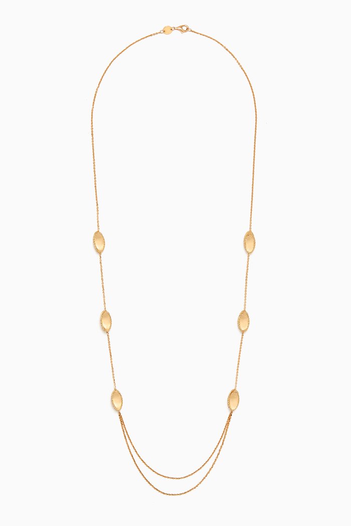 

Moda Mirror Layered Long Necklace in 18kt Gold, Yellow